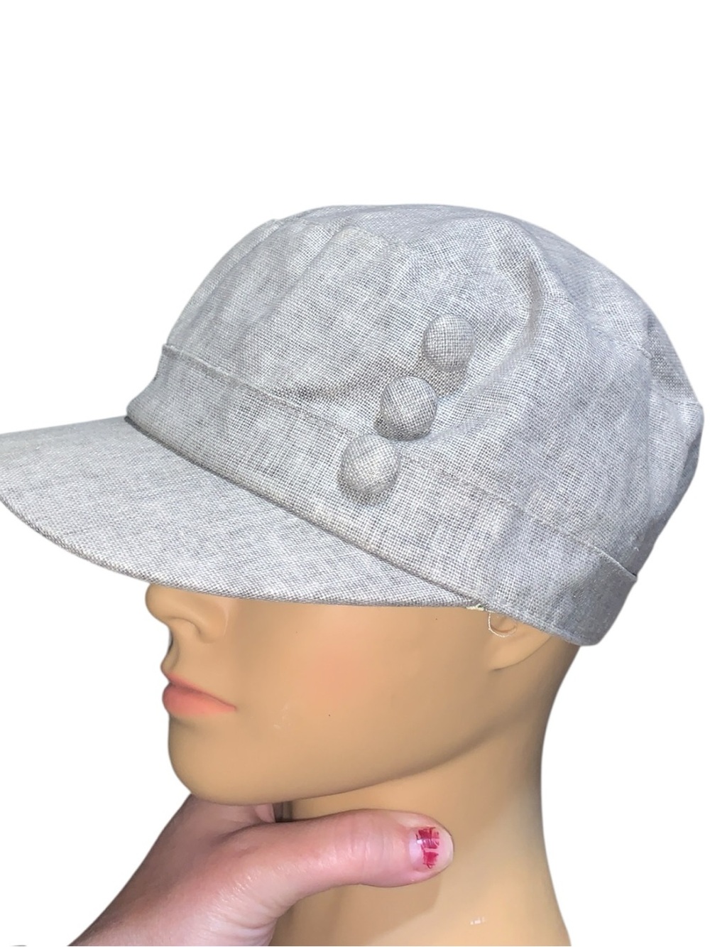 D&Y Neutral Gray Cotton Newsboy Cap